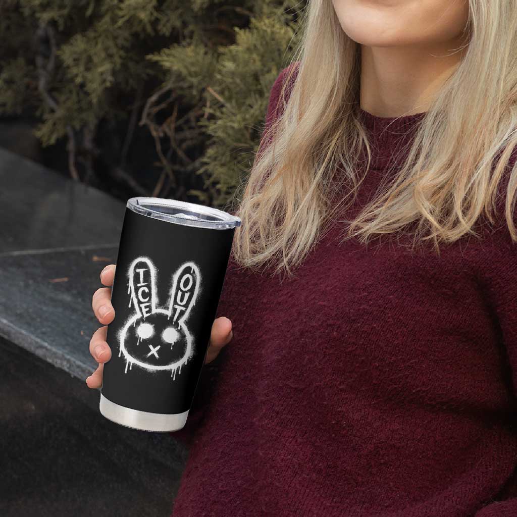Cool Bunny Ice Out Tumbler Cup Graffiti Style Rabbit FDT Anti Immigration Enforcement