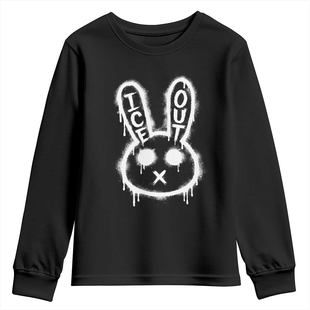 Cool Bunny Ice Out Youth Sweatshirt Graffiti Style Rabbit FDT Anti Immigration Enforcement
