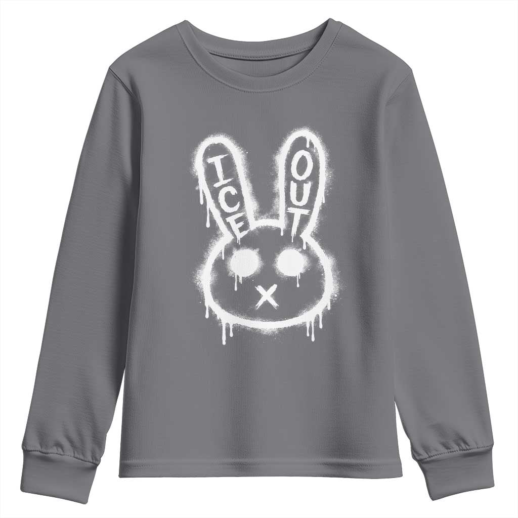 Cool Bunny Ice Out Youth Sweatshirt Graffiti Style Rabbit FDT Anti Immigration Enforcement
