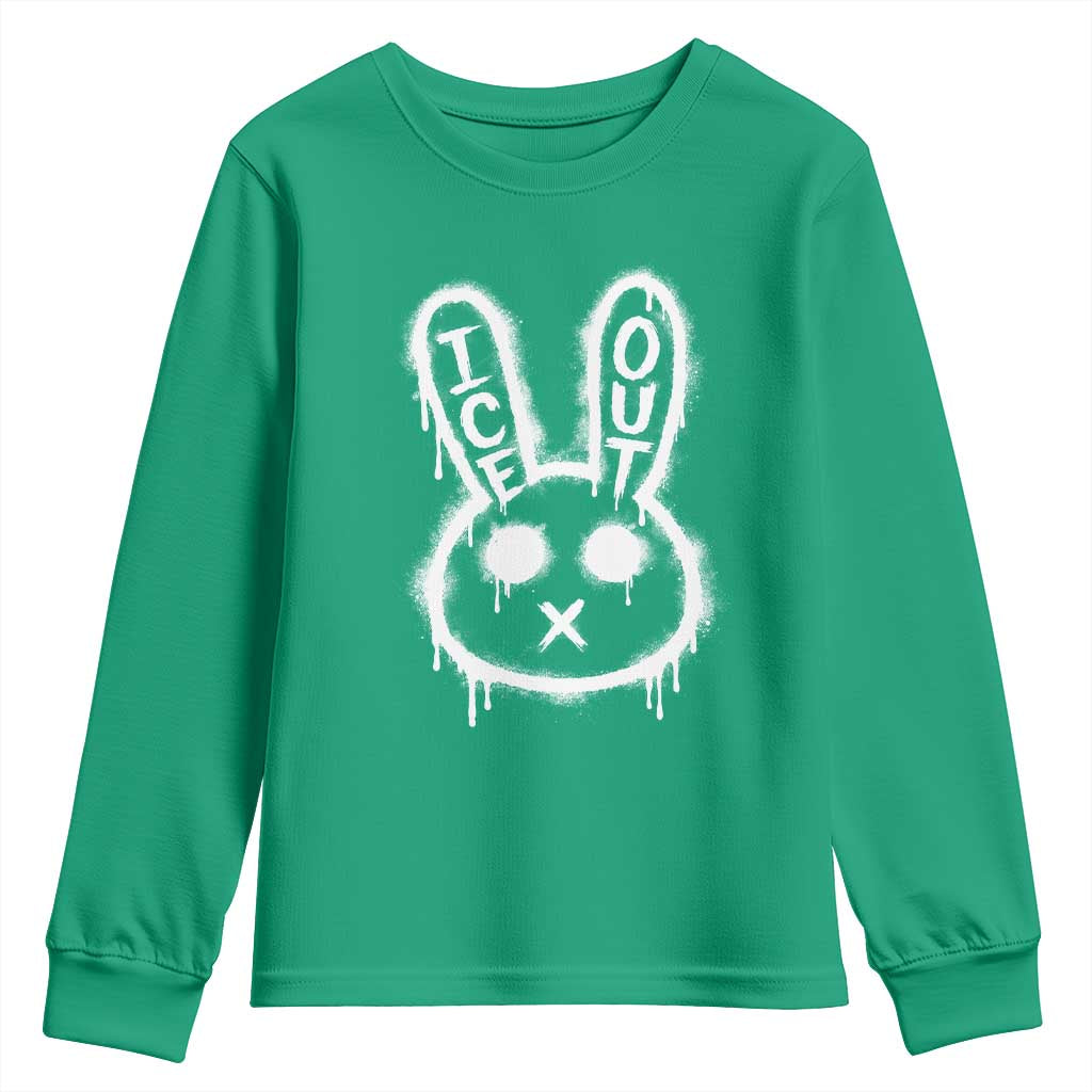 Cool Bunny Ice Out Youth Sweatshirt Graffiti Style Rabbit FDT Anti Immigration Enforcement