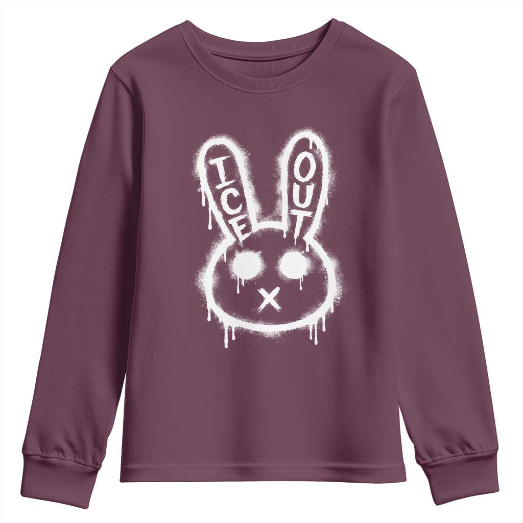 Cool Bunny Ice Out Youth Sweatshirt Graffiti Style Rabbit FDT Anti Immigration Enforcement