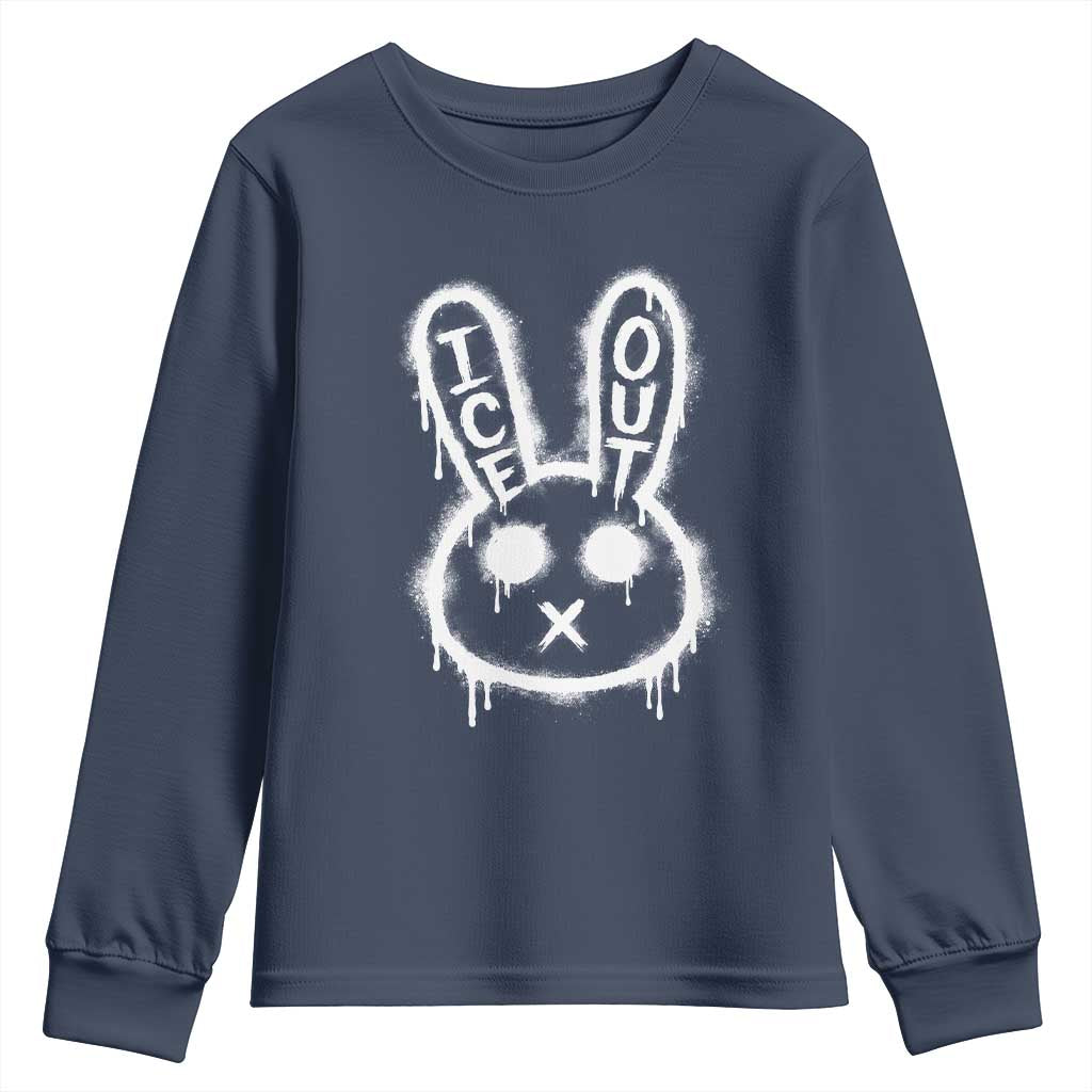 Cool Bunny Ice Out Youth Sweatshirt Graffiti Style Rabbit FDT Anti Immigration Enforcement