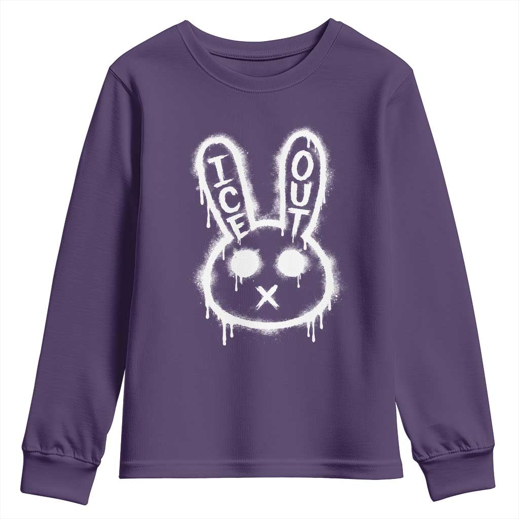 Cool Bunny Ice Out Youth Sweatshirt Graffiti Style Rabbit FDT Anti Immigration Enforcement