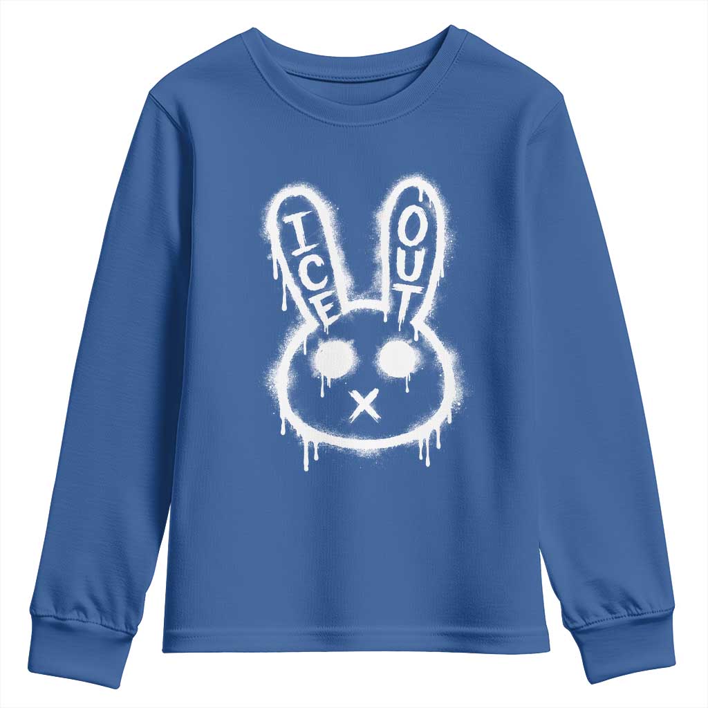 Cool Bunny Ice Out Youth Sweatshirt Graffiti Style Rabbit FDT Anti Immigration Enforcement