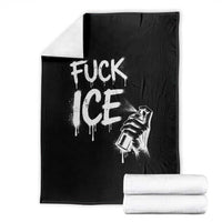 Fck Ice Throw Blanket Vintage Graffiti No Human is Illegal