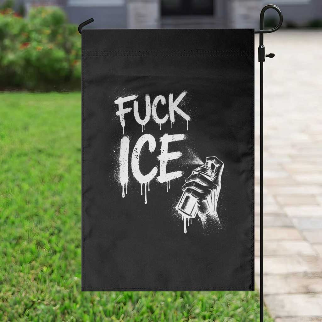 Fck Ice Garden Flag Vintage Graffiti No Human is Illegal