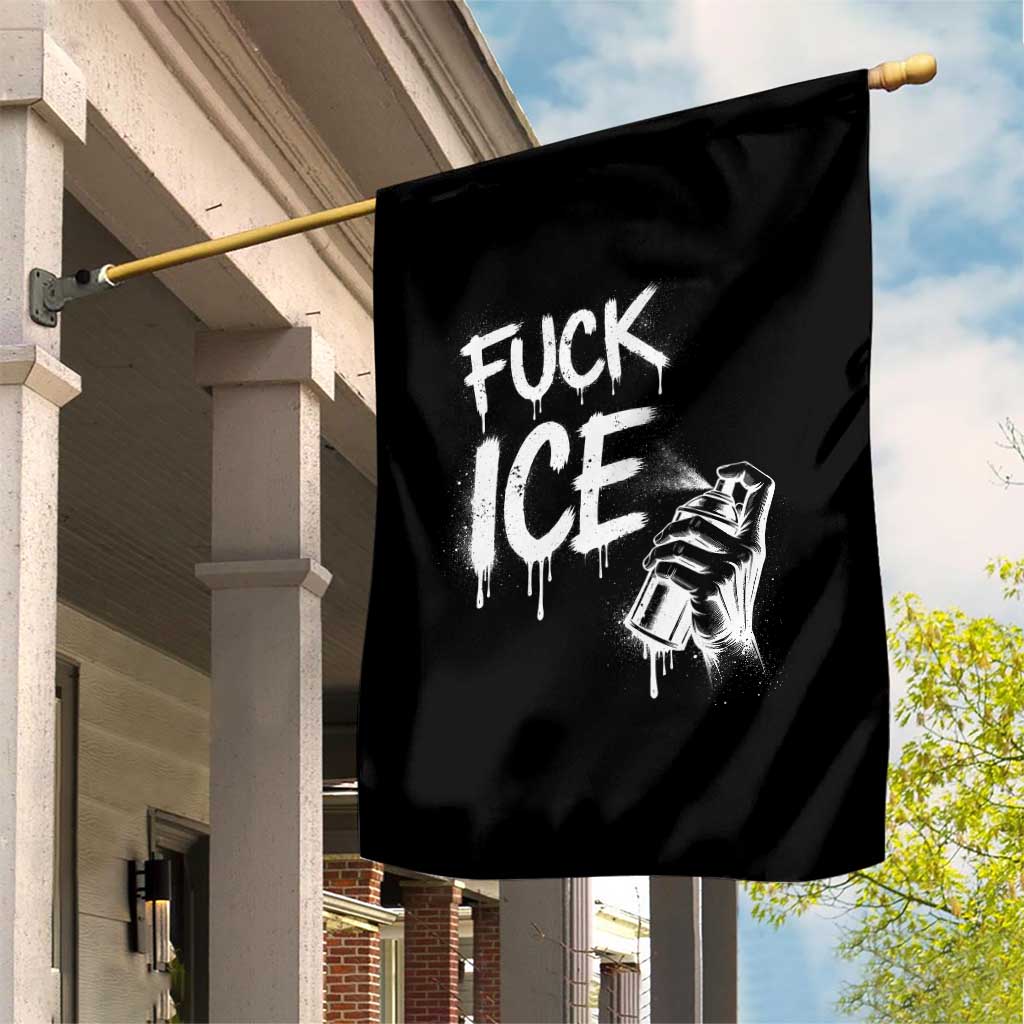 Fck Ice Garden Flag Vintage Graffiti No Human is Illegal