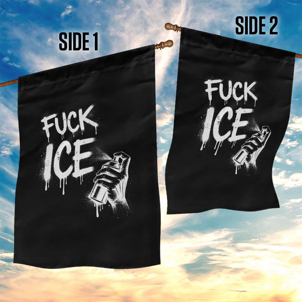 Fck Ice Garden Flag Vintage Graffiti No Human is Illegal