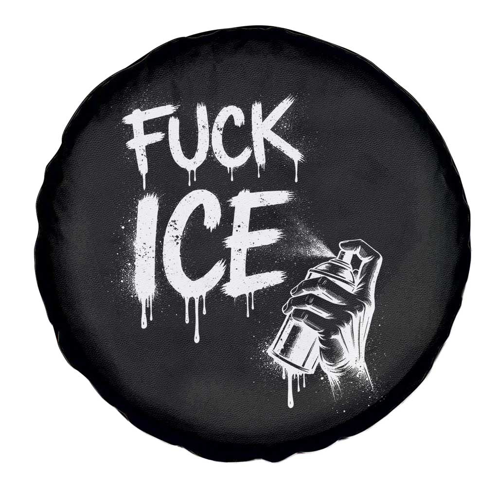 Fck Ice Spare Tire Cover Vintage Graffiti No Human is Illegal