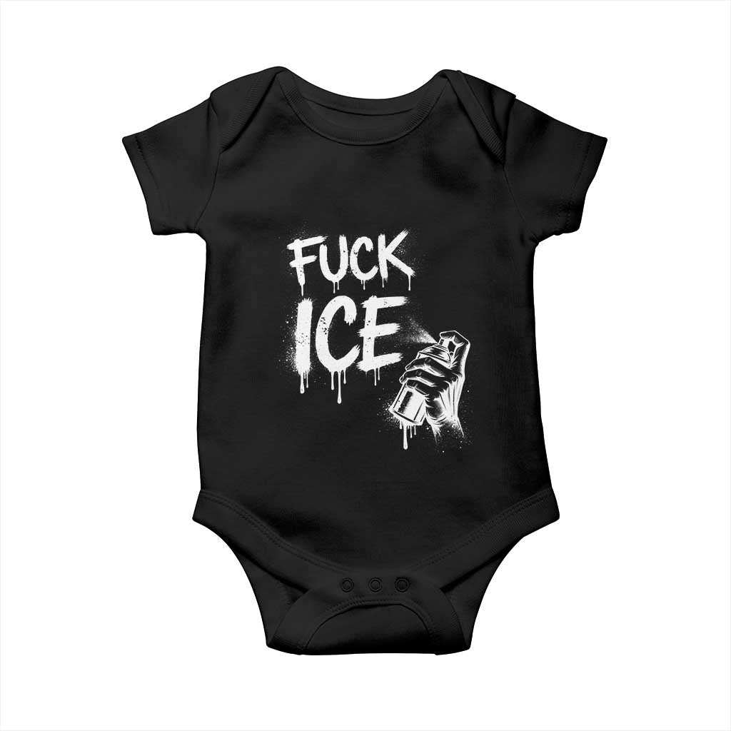 Fck Ice Baby Onesie Vintage Graffiti No Human is Illegal