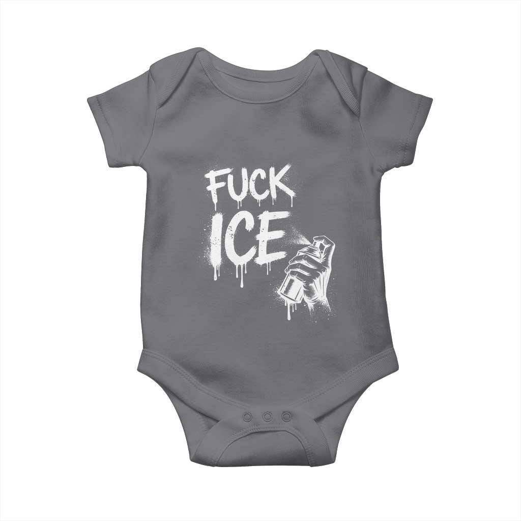 Fck Ice Baby Onesie Vintage Graffiti No Human is Illegal