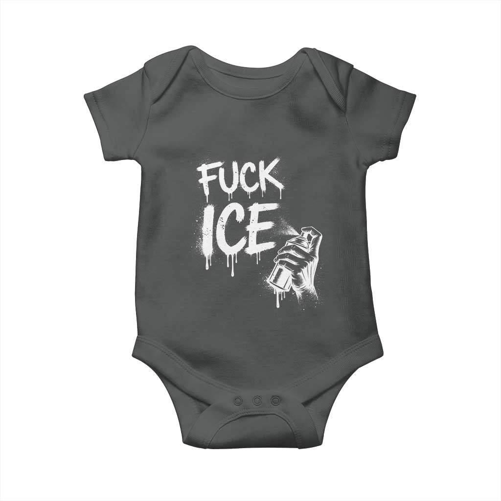 Fck Ice Baby Onesie Vintage Graffiti No Human is Illegal