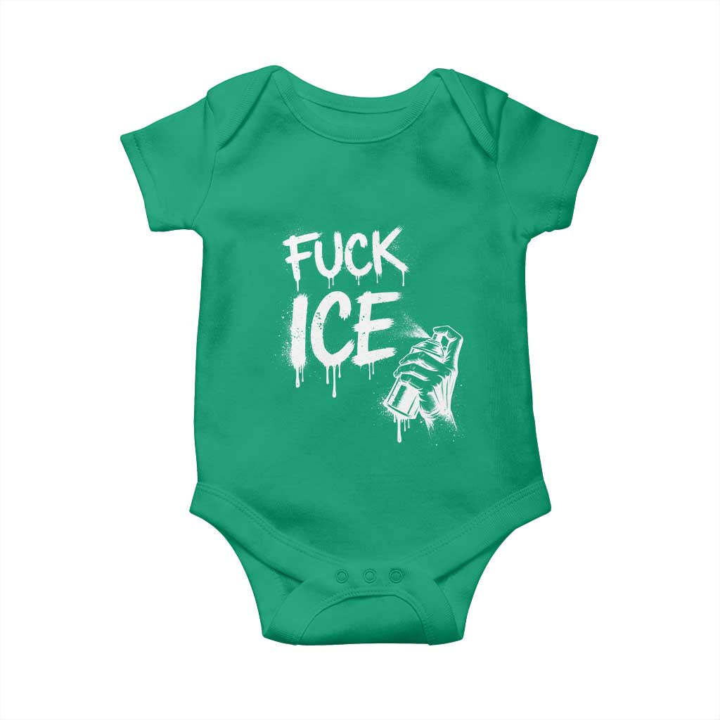 Fck Ice Baby Onesie Vintage Graffiti No Human is Illegal