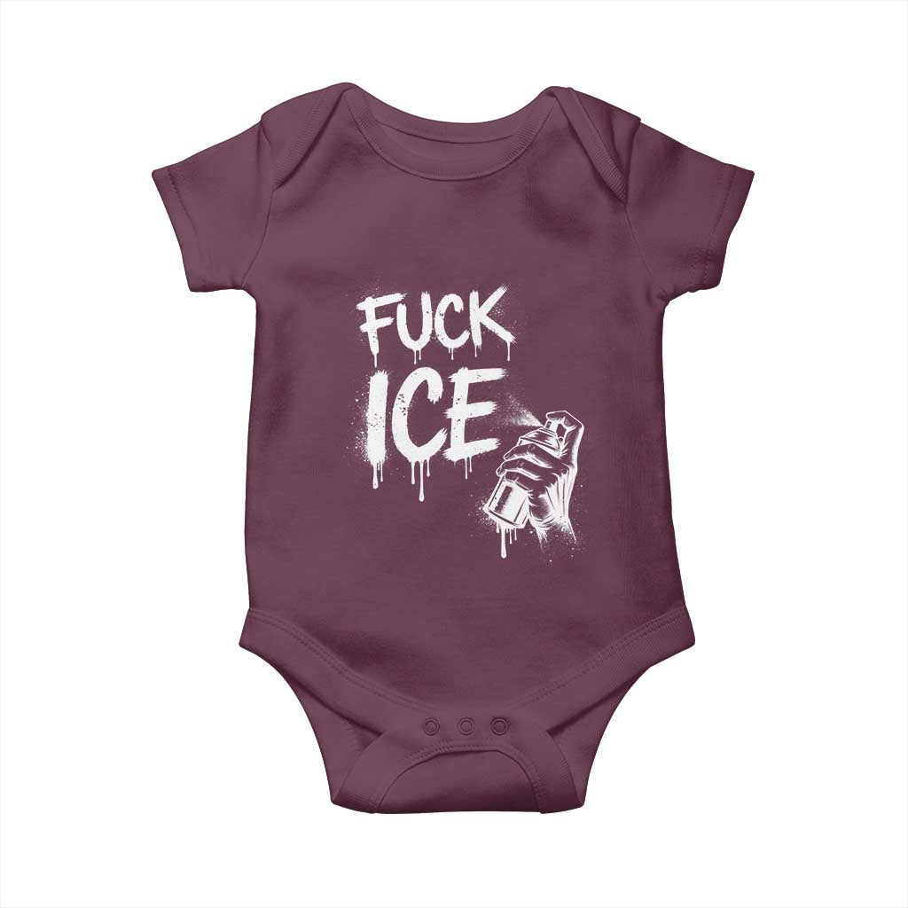 Fck Ice Baby Onesie Vintage Graffiti No Human is Illegal