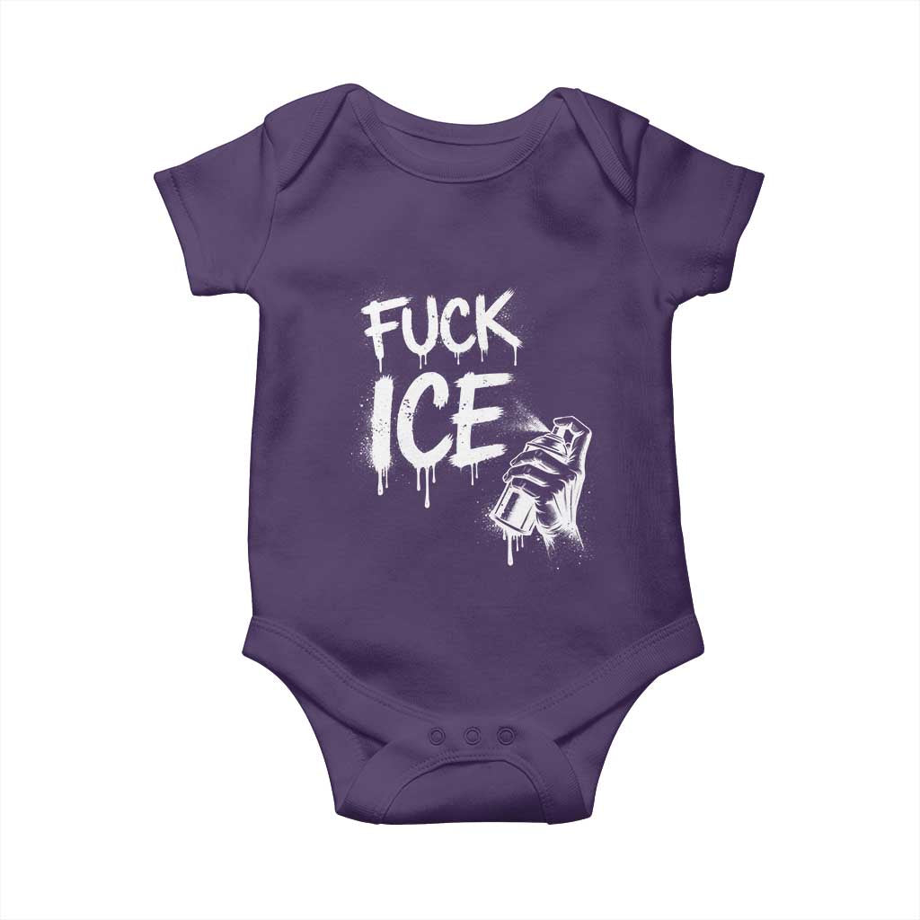 Fck Ice Baby Onesie Vintage Graffiti No Human is Illegal