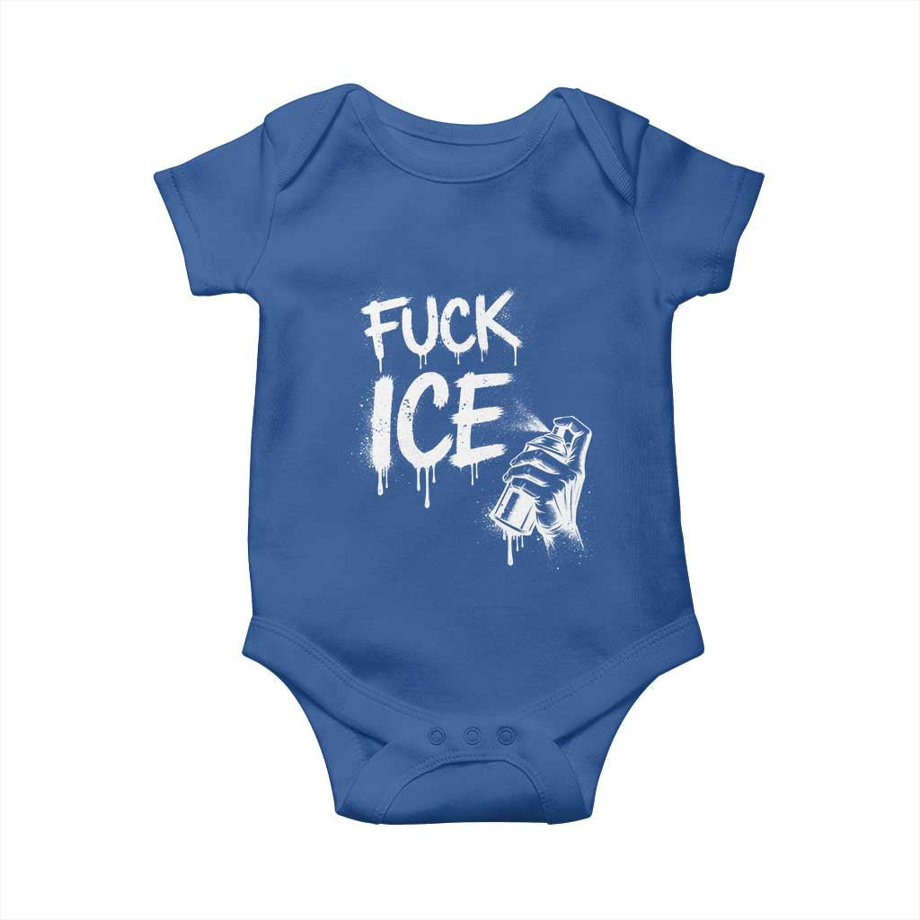 Fck Ice Baby Onesie Vintage Graffiti No Human is Illegal