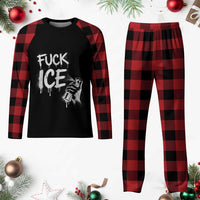 Fck Ice Plaid Pajama Set Vintage Graffiti No Human is Illegal