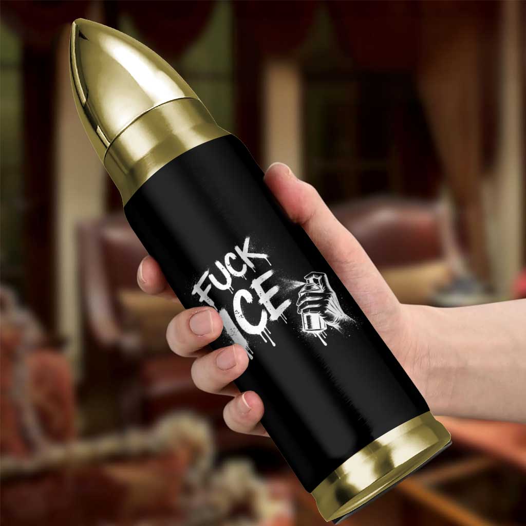 Fck Ice Bullet Tumbler Vintage Graffiti No Human is Illegal