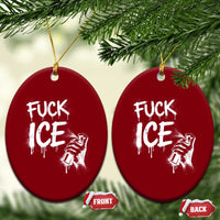 Fck Ice Ceramic Ornament Vintage Graffiti No Human is Illegal