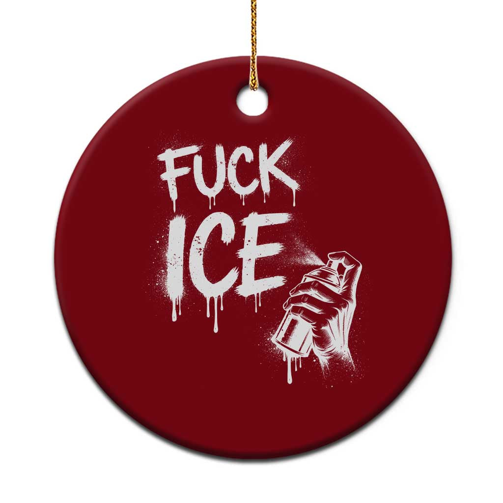 Fck Ice Ceramic Ornament Vintage Graffiti No Human is Illegal