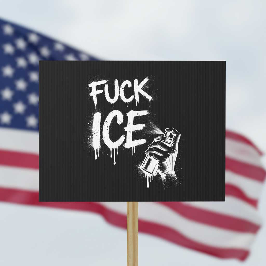 Fck Ice Protest Sign Vintage Graffiti No Human is Illegal