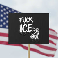 Fck Ice Protest Sign Vintage Graffiti No Human is Illegal