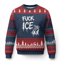 Fck Ice Ugly Christmas Sweater Vintage Graffiti No Human is Illegal