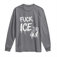 Fck Ice Long Sleeve Shirt Vintage Graffiti No Human is Illegal
