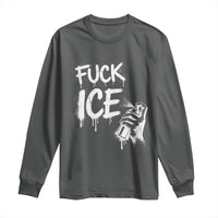 Fck Ice Long Sleeve Shirt Vintage Graffiti No Human is Illegal