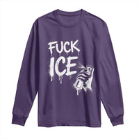 Fck Ice Long Sleeve Shirt Vintage Graffiti No Human is Illegal