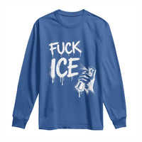 Fck Ice Long Sleeve Shirt Vintage Graffiti No Human is Illegal
