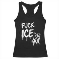Fck Ice Racerback Tank Top Vintage Graffiti No Human is Illegal