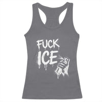 Fck Ice Racerback Tank Top Vintage Graffiti No Human is Illegal
