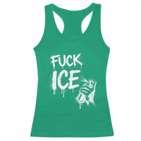 Fck Ice Racerback Tank Top Vintage Graffiti No Human is Illegal