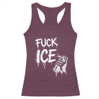 Fck Ice Racerback Tank Top Vintage Graffiti No Human is Illegal
