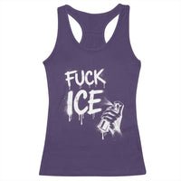 Fck Ice Racerback Tank Top Vintage Graffiti No Human is Illegal