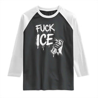 Fck Ice Raglan Shirt Vintage Graffiti No Human is Illegal