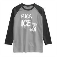 Fck Ice Raglan Shirt Vintage Graffiti No Human is Illegal