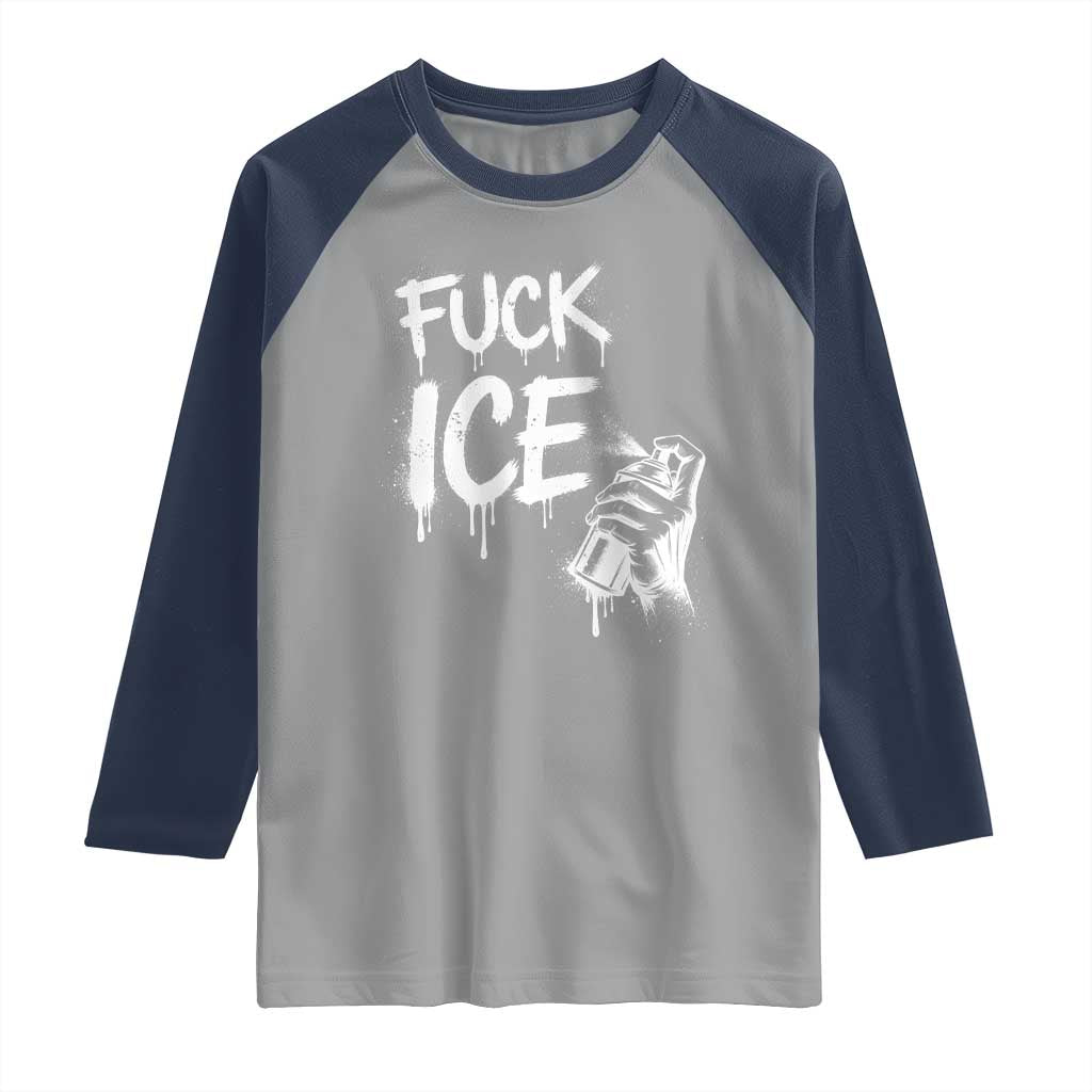 Fck Ice Raglan Shirt Vintage Graffiti No Human is Illegal