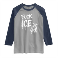 Fck Ice Raglan Shirt Vintage Graffiti No Human is Illegal