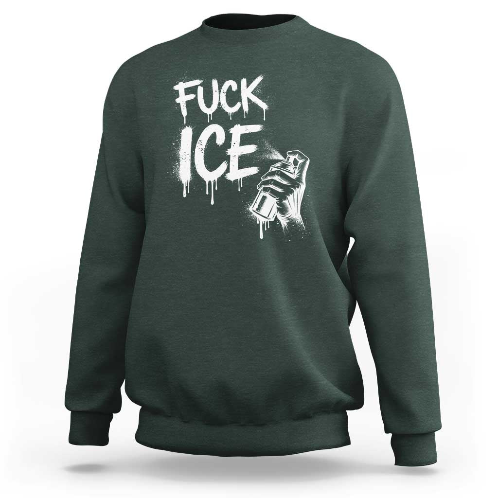 Fck Ice Sweatshirt Vintage Graffiti No Human is Illegal
