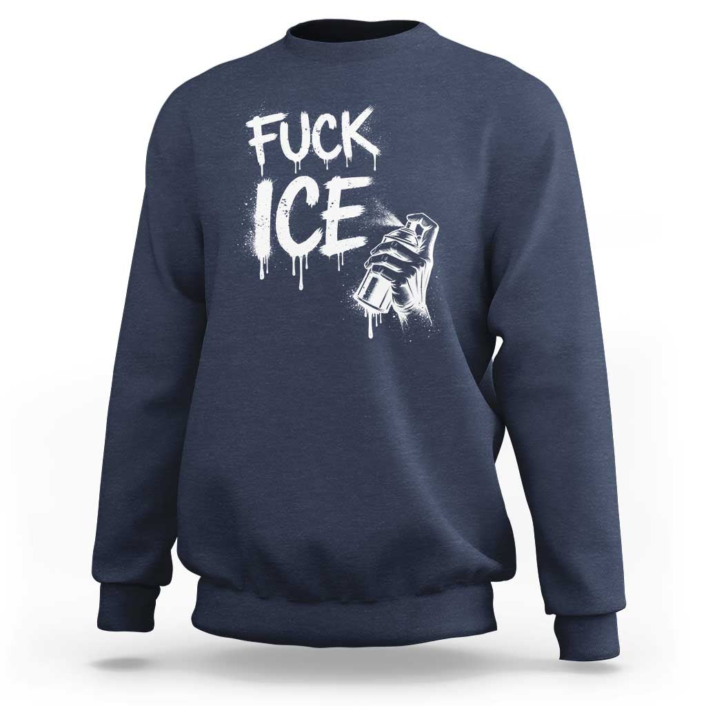 Fck Ice Sweatshirt Vintage Graffiti No Human is Illegal