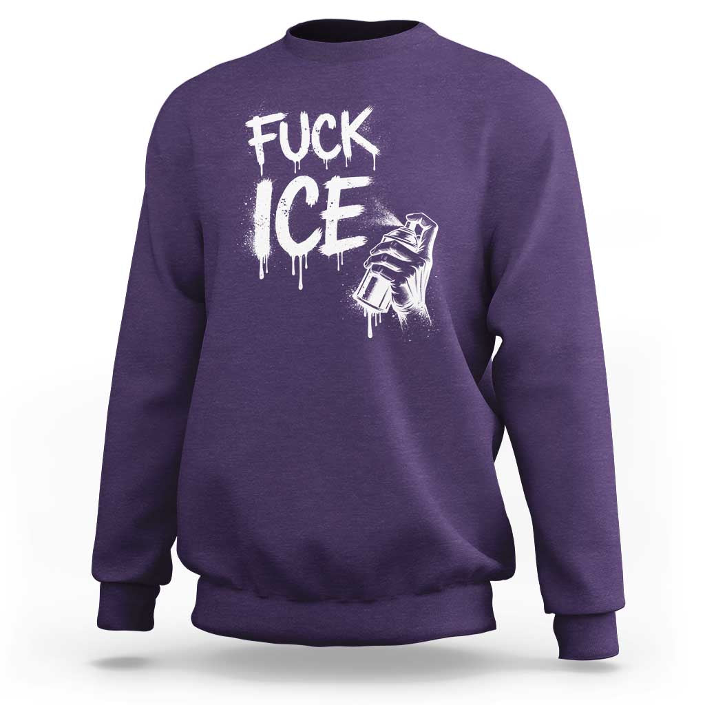 Fck Ice Sweatshirt Vintage Graffiti No Human is Illegal