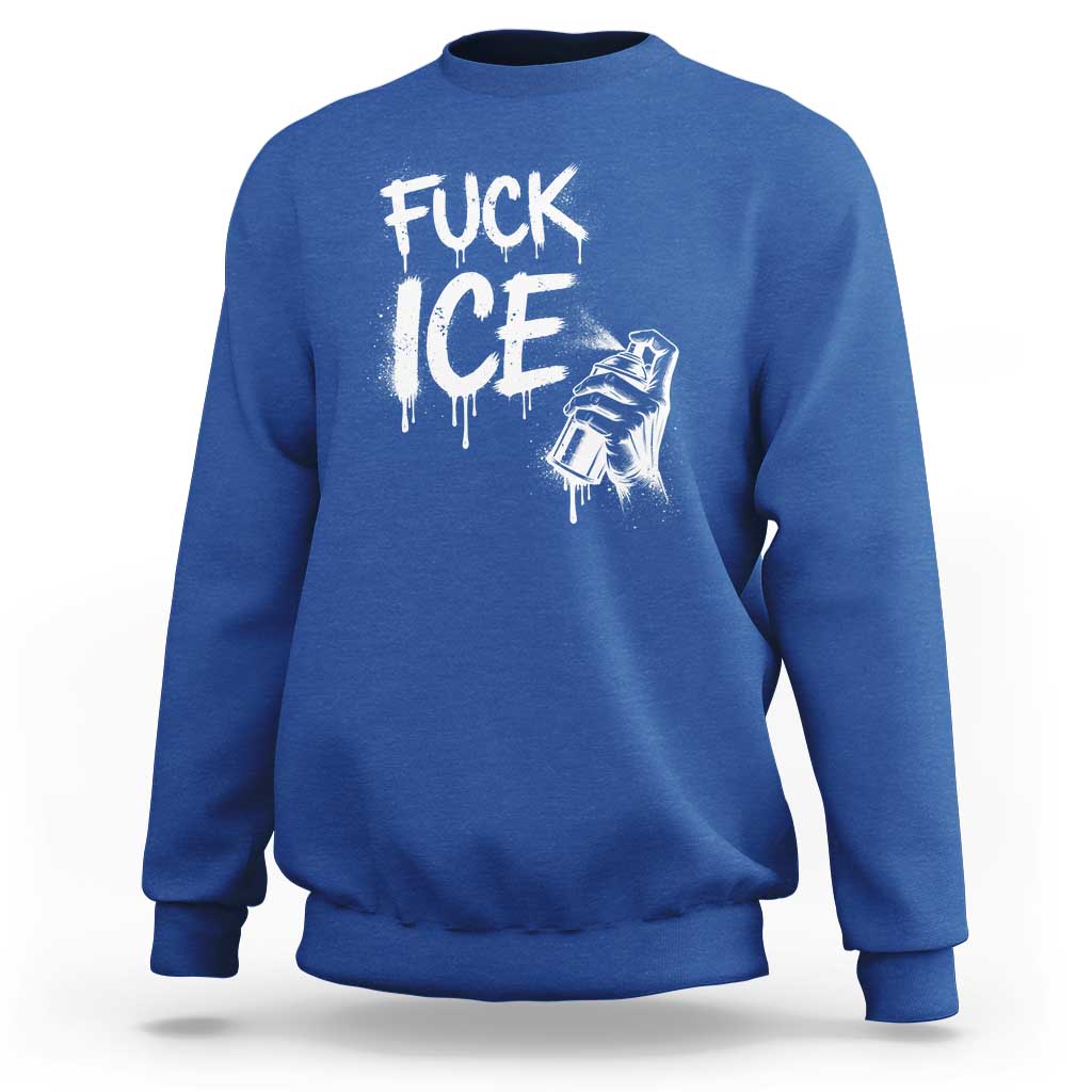 Fck Ice Sweatshirt Vintage Graffiti No Human is Illegal