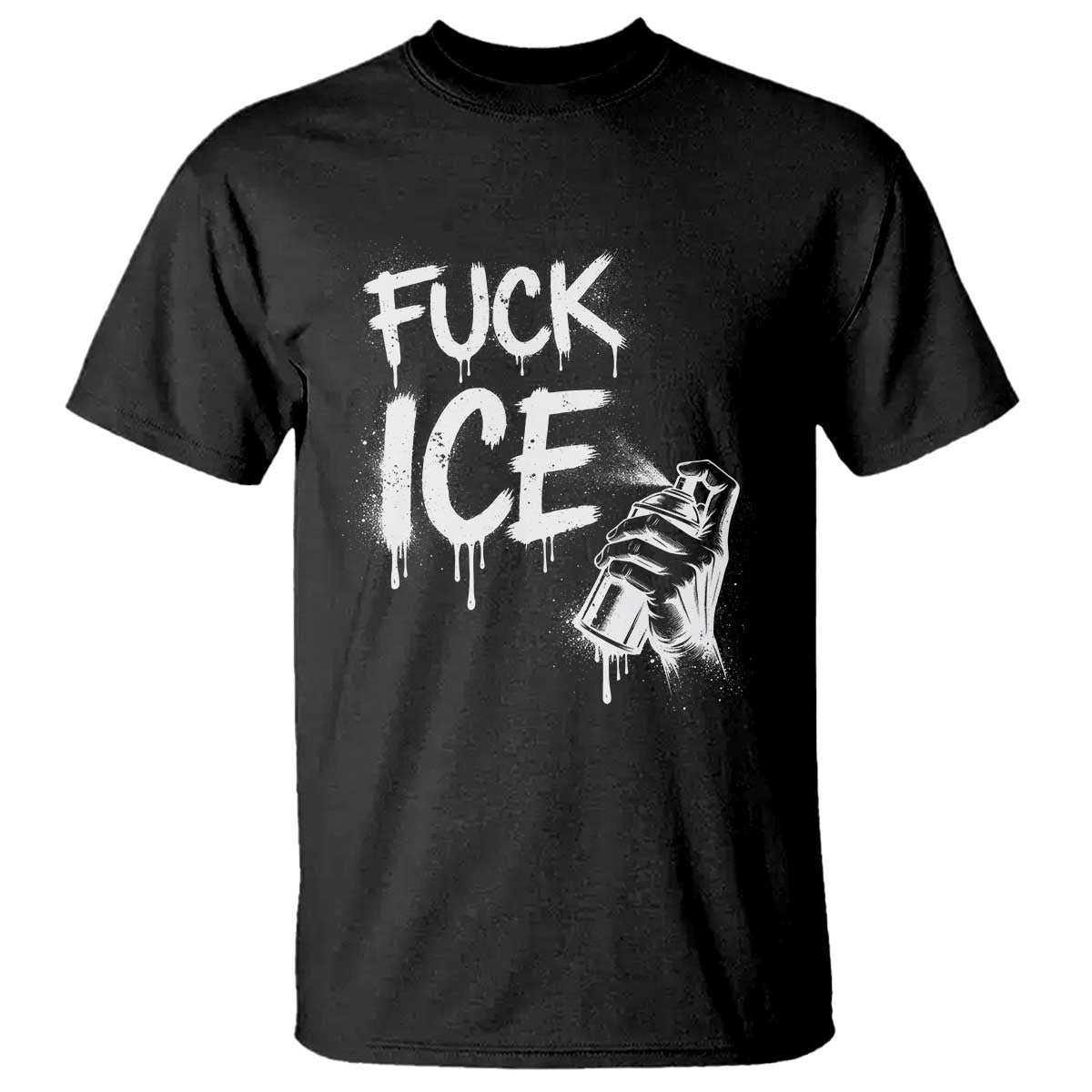 Fck Ice T Shirt Vintage Graffiti No Human is Illegal