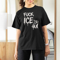 Fck Ice T Shirt For Women Vintage Graffiti No Human is Illegal