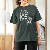 Fck Ice T Shirt For Women Vintage Graffiti No Human is Illegal