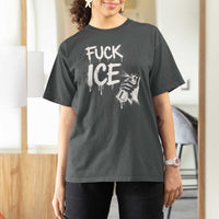 Fck Ice T Shirt For Women Vintage Graffiti No Human is Illegal