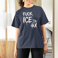 Fck Ice T Shirt For Women Vintage Graffiti No Human is Illegal