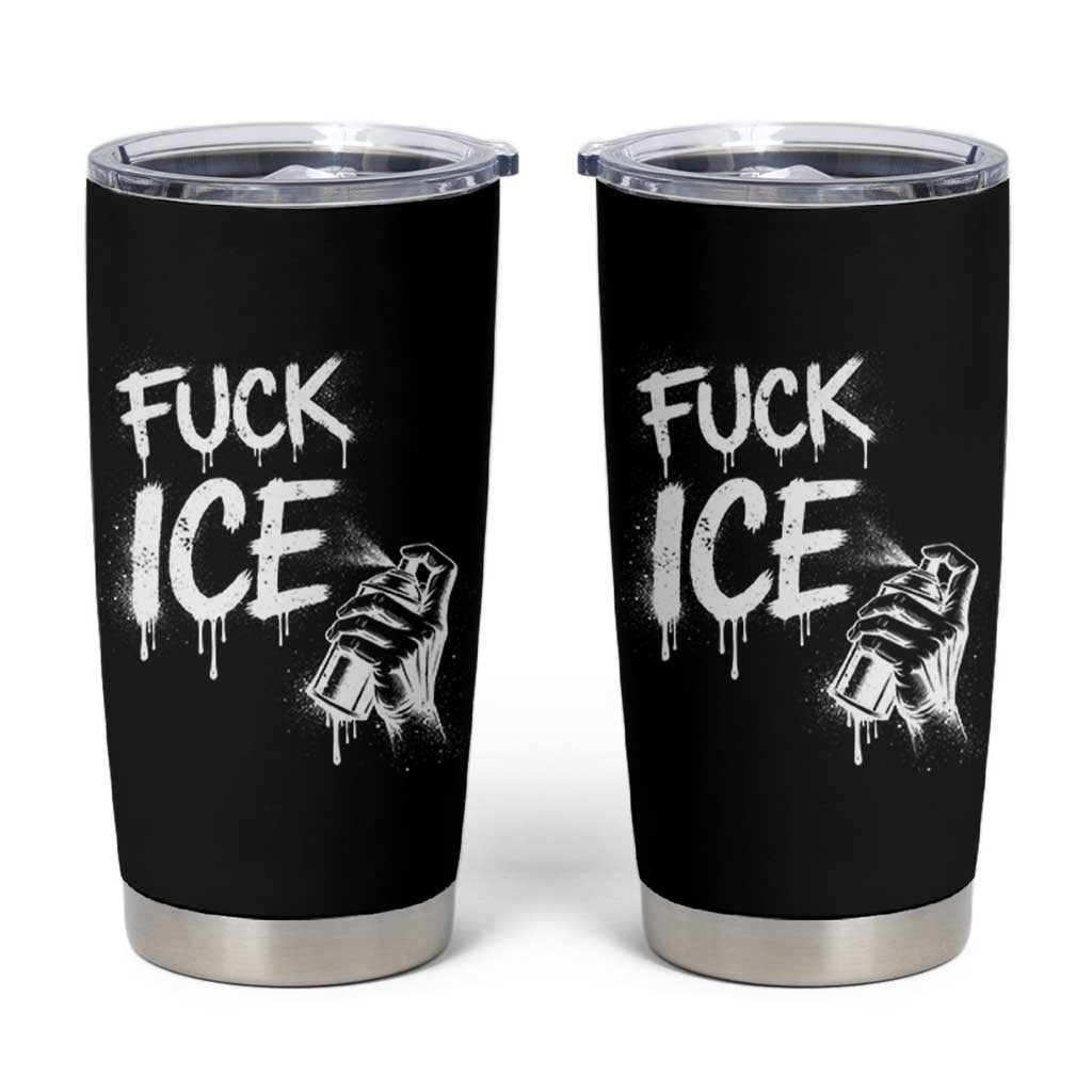 Fck Ice Tumbler Cup Vintage Graffiti No Human is Illegal